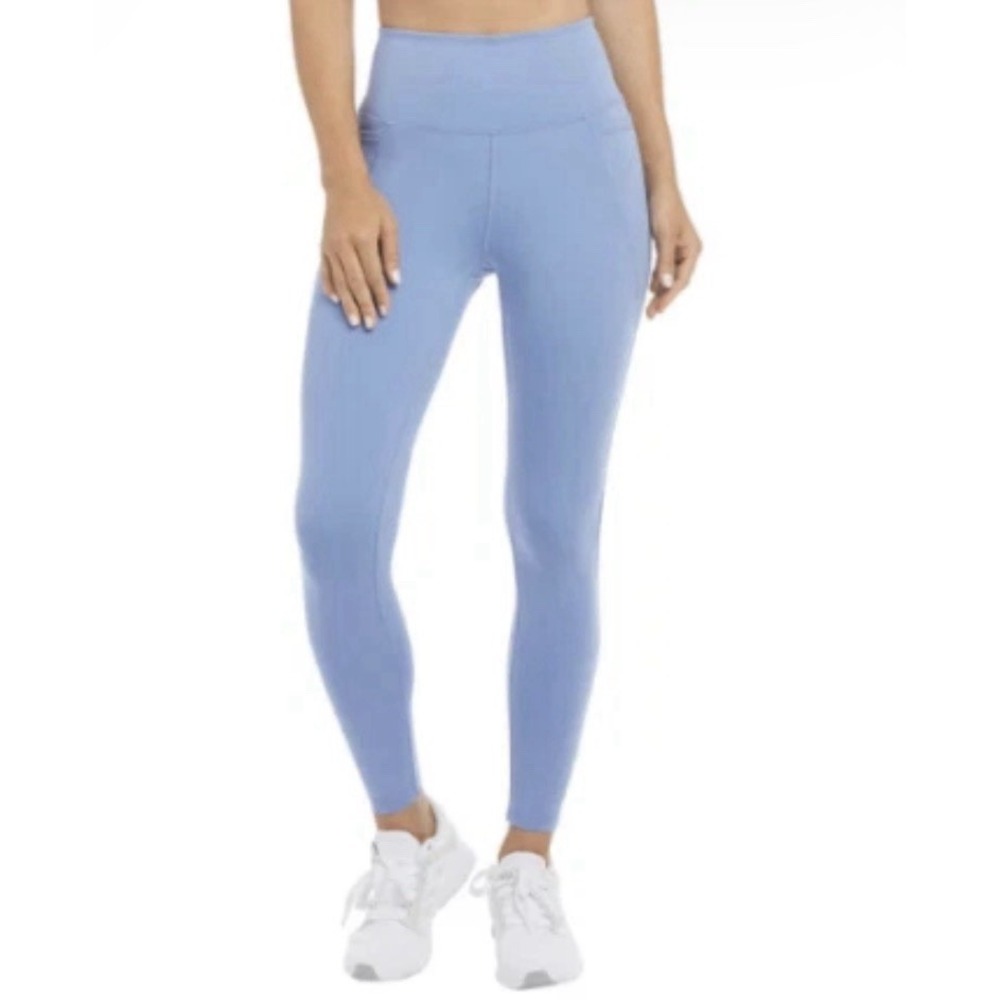 Danskin Women's Large Blue High Rise Pocket Leggings Yoga Activewear Stretch 28